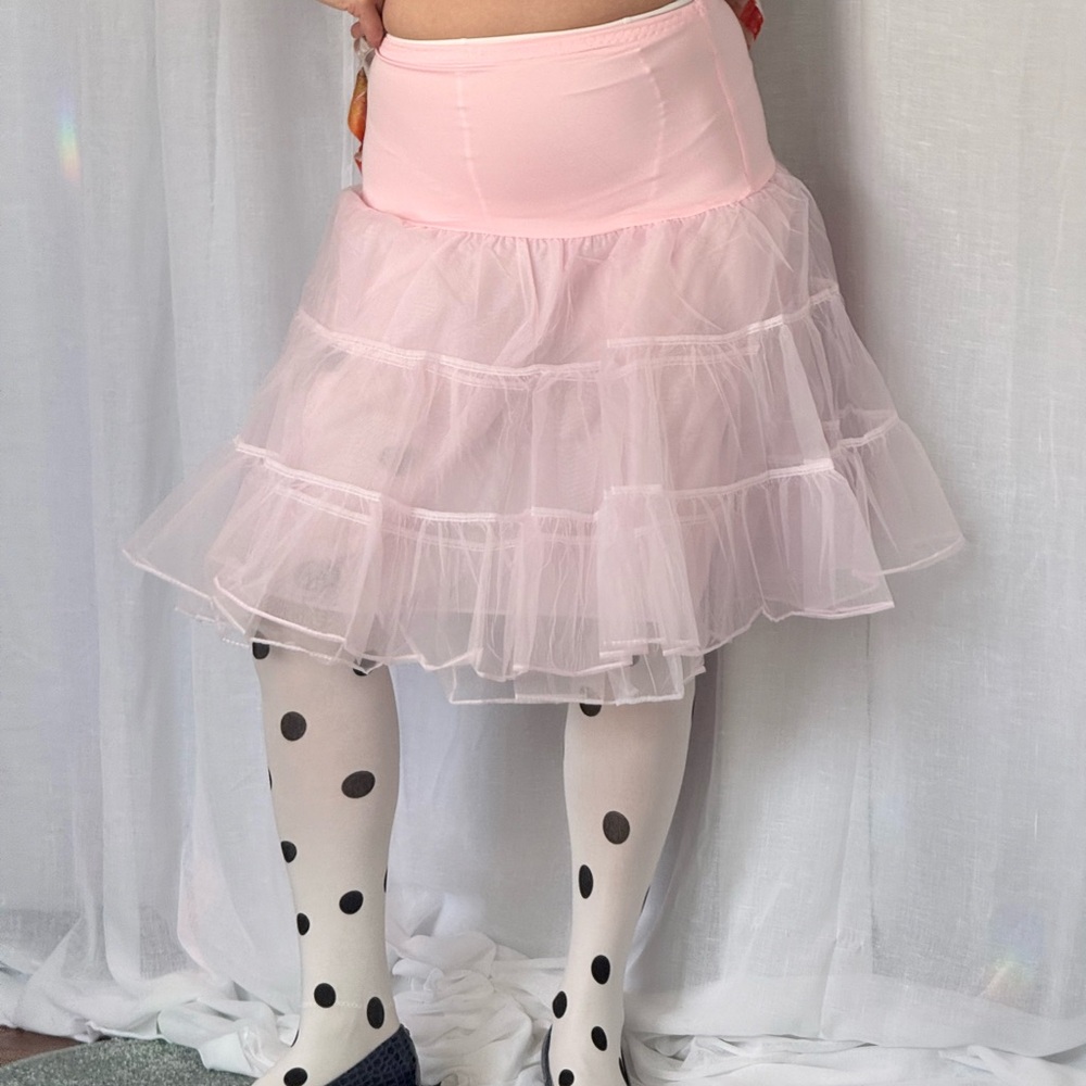 ✿ ⋆｡ Pink Tulle Petticoat Mini Skirt ⋆｡✿